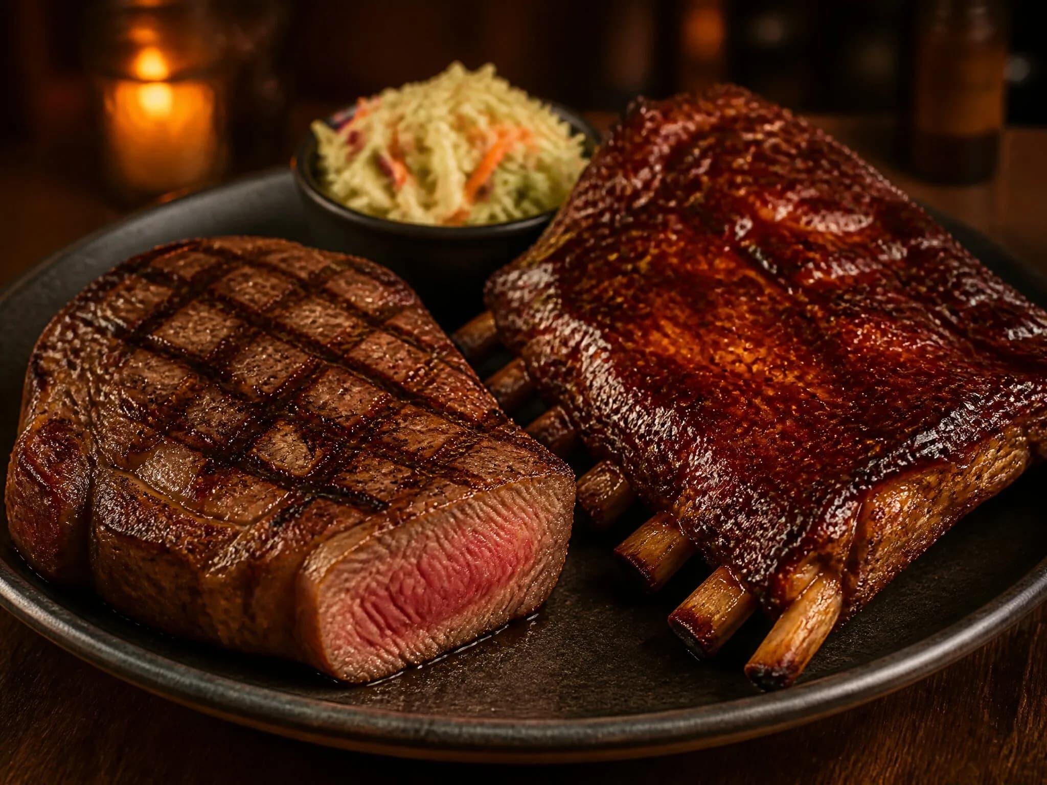 Ribeye* 12oz & Ribs